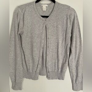 S: H&M Cotton Light Grey Button Up Cardigan Sweater Pre-Owned